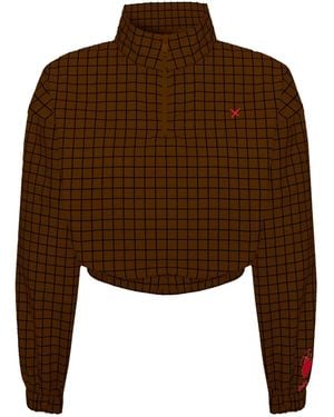 Pcfg Parachute Crop Sweat - Brown