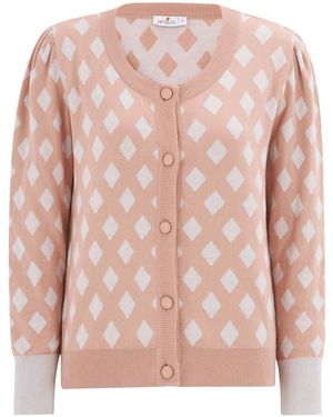 Peraluna Geometric Pattern Knitwear Cardigan - Pink