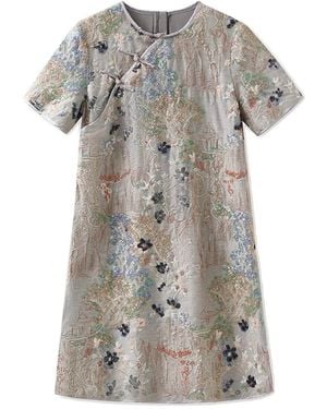 Jiaying Wang Wjy Studio London Embroidered Floral Jacquard Romantic Mini - Gray