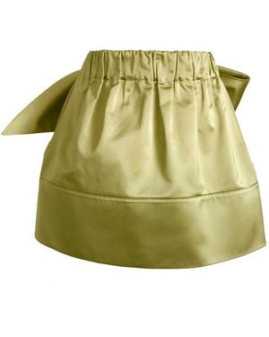 Langner Satin Mini Skirt With Back Bow Detail And Pockets - Green