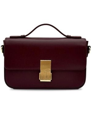 Apatchy London The Flora Burgundy Leather Bag - Purple
