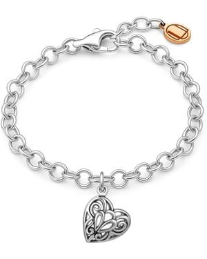 Unaloe Sterling Heart Bracelet - Metallic