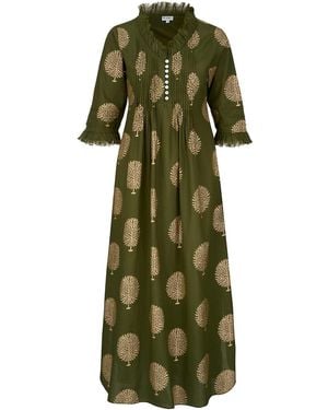 At Last Cotton Annabel Maxi Dress - Green