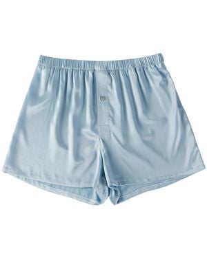 Soft Strokes Silk Cornflower Pure Mulberry Silk Boxers - Blue