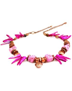 Bellus Domina Hot Howlite Dramatic Necklace - Pink