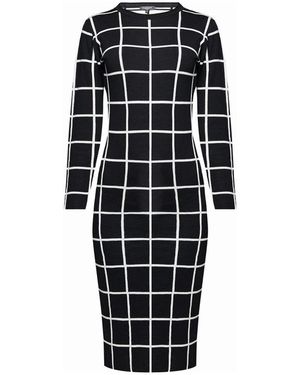 Rumour London Esther Monochrome Checked Jacquard Dress - Black