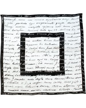 Laura Daili Fragmented Memories – Baltic Notes Silk Scarf - Metallic