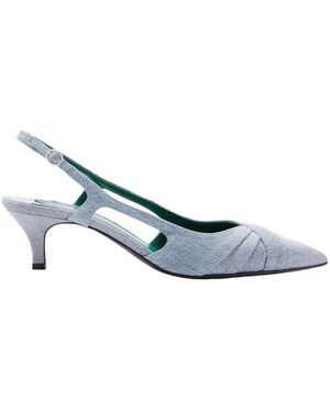 Florrie London Maude 50Mm Slingback Pump Upcycled Denim - Blue