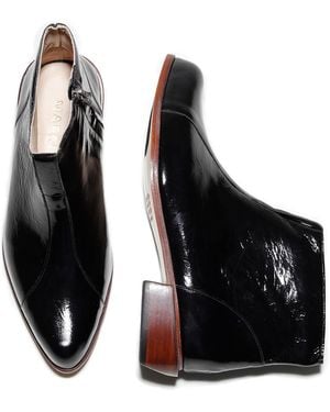 Mafalda Bianca Patent Leather Boots - Black