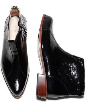 Mafalda Bianca Patent Leather Boots - Black