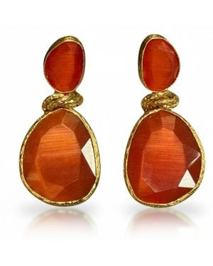 La Pluie Jewellery Nodo Earrings Sunset Rust - Orange