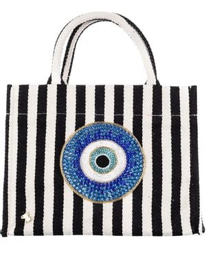 Laines London Laines Couture Hand Embellished Evil Eye Tote Bag - Black