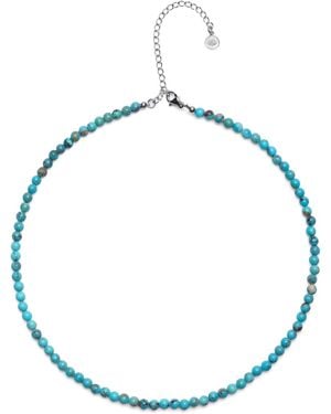 Seven Saints Choker Necklace, Success And Good Fortune Amplifier, Rhodium - Blue