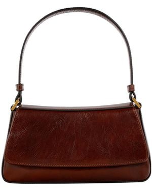 Time Resistance Leather Baguette Handbag For - Brown