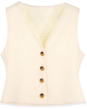 Profile Nyc Crinkle Cream Vest - Natural