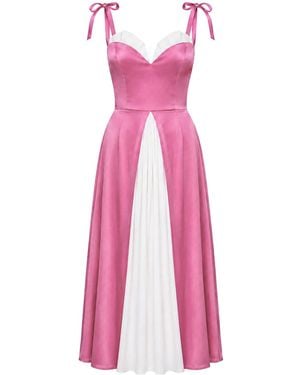 POST MERIDIEM Flowy Slit Midi Dress - Pink