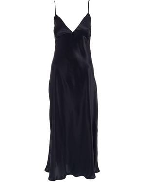 Sofia Tsereteli Silk Satin Lingerie Slip - Blue