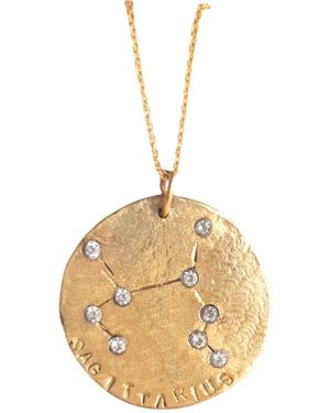 Lily Flo Jewellery Sagittarius Solid & Diamond Pendant Necklace - Metallic
