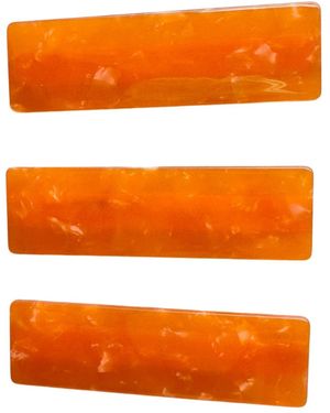 CLOSET REHAB Oversized Acrylic Hair Clip Trio - Orange