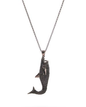 Ebru Jewelry Guardian Shark Diamond Necklace - Metallic