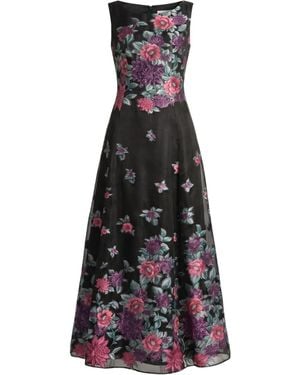 Luna Fashion House Cyclamen Floral Maxi Dress, Rina - Black