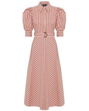 Exquise Elaina Shirt Collar Midi Dress - Pink