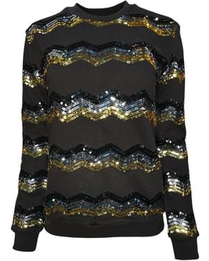 Any Old Iron Sparkly Peanuts Sequin Sweatshirt - Black