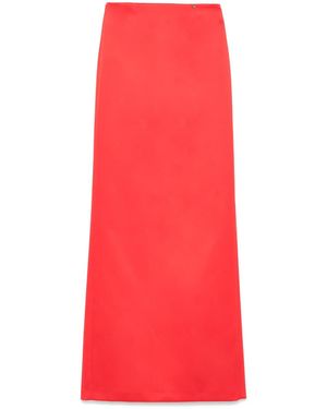Nissa High-Waisted Taffeta Skirt - Red