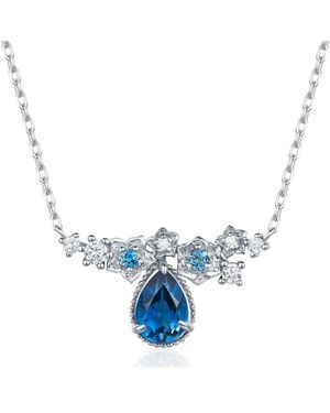 Azura Jewelry New York Midnight Veil London Topaz Necklace Vermeil - Blue
