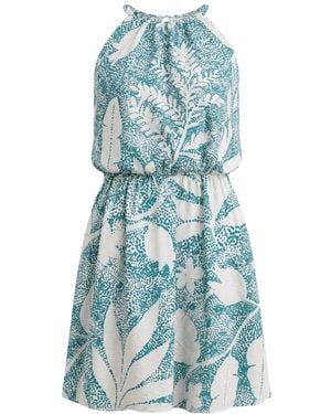 Oh!Zuza Neutrals Echo Viscose Short Halter Dress - Blue