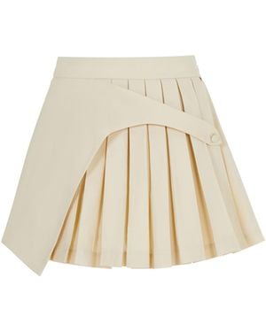 Herfetch Neutrals Varsity Mini Skirt-Cream - Natural