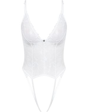 House of Silk Eva Lace Bodysuit - White