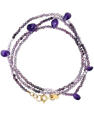 Lori Kaplan Design Triple Wrap Shaded Spinel Amethyst Bracelet Or Necklace - Blue