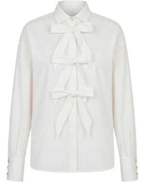Georgette Ivory Bow Detail Blouse - White