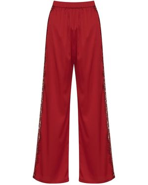 Avenue 8 Silk Lace Trousers - Red