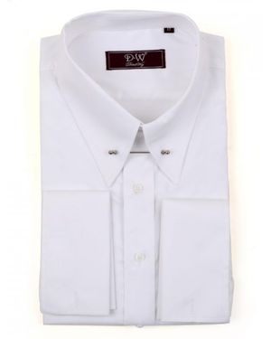 DAVID WEJ Ashton Pin Collar Double Cuff Fine Twill Shirt - Blue