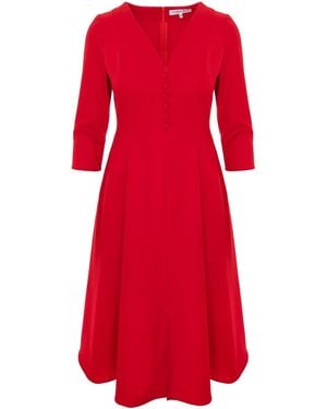 Noria Anis Lucienne Fit And Flare Midi Dress - Red