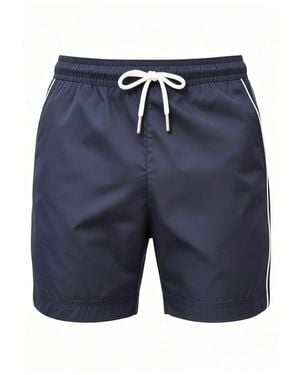 Vayla Plain Tailored Swim Shorts With Contrast Piping - Blue