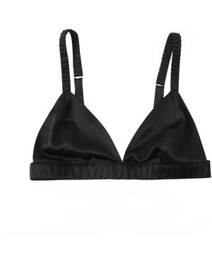 Soft Strokes Silk Classic Pure Silk Bralette - Black