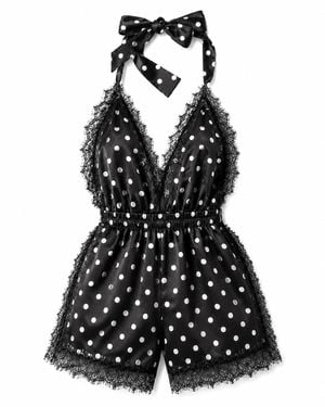 Noblesse Oblige Luna Short Romper Polka Dot - Black
