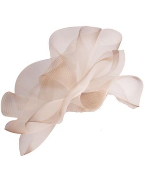 Victoria Charles Headpieces Neutrals Signature Ivory Crin Headpiece With Edge Detail On Ivory Satin Headband - Natural