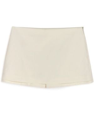 Nocturne Ecru Low Waist Mini Skort - Natural