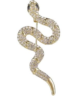 Chanel Joan Elkayam Crystal Snake Brooch - Metallic