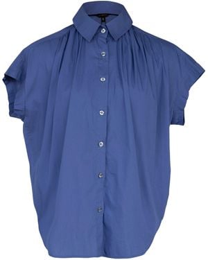Le Réussi Gather Collar Shirt - Blue