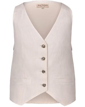 Anse Victorin Kim Linen Vest - Natural