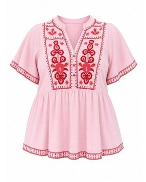 Adrift Clothing Elodie Flutter Sleeve Blouse - Pink