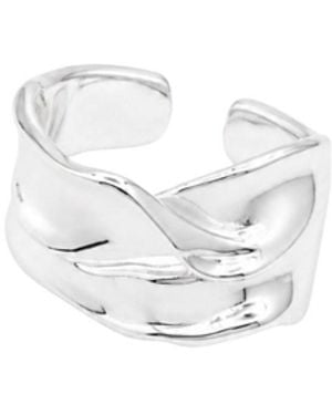 Uchi and Soto Nami Molten Ring - White