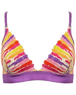 Somewhere Never Paint The Town Triangle Bralette - Red