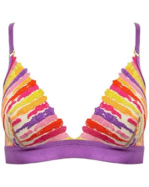 Somewhere Never Paint The Town Triangle Bralette - Red