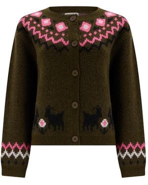 Sugarhill Olana Cardigan Goat Fairisle - Black